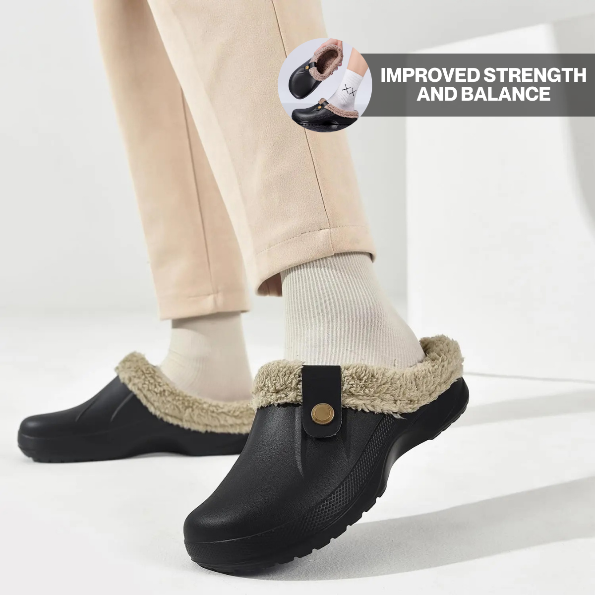 Arlo Fuzzy - Healthy & Non-Slip Comfort Clog Mules Black Friday
